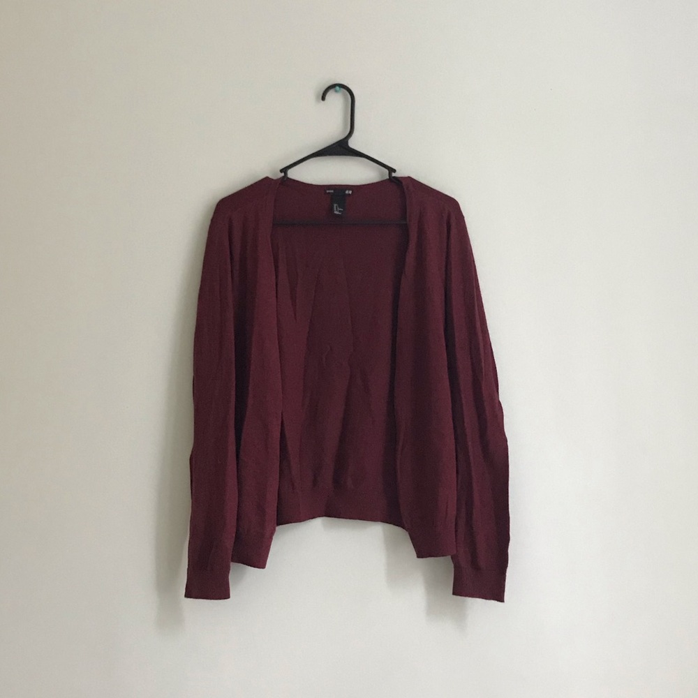 H&M BASIC Maroon Cardigan